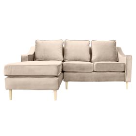 Sofá seccional 3 cuerpos Barcelona felpa beige