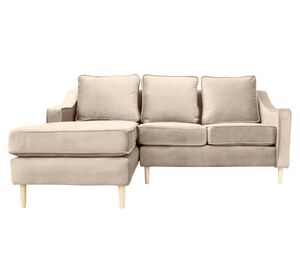 Sofá seccional 3 cuerpos Barcelona felpa beige