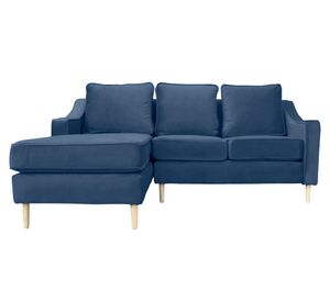 Sofá seccional 3 cuerpos Barcelona felpa azul