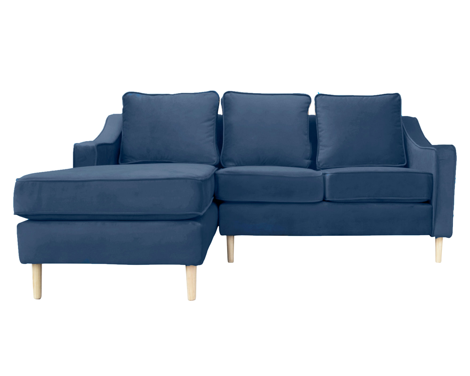 Sofás Home Sofá seccional 3 cuerpos Barcelona felpa azul
