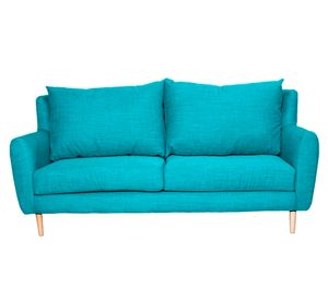 Sofá 2 cuerpos Lenora chenille turquesa