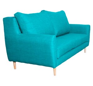 Sofá 2 cuerpos Lenora chenille turquesa