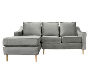 Seccional 3 cuerpos Barcelona felpa gris