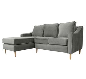 Seccional 3 cuerpos Barcelona felpa gris