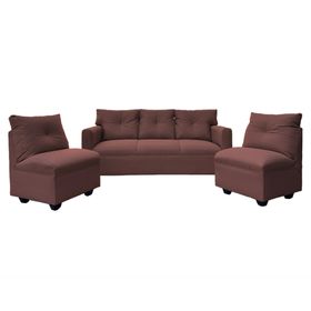 Juego de living 5 cuerpos Mateo chenille PP café