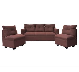 Juego de living 5 cuerpos Mateo chenille PP café