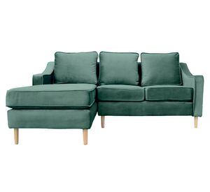 Sofá seccional 3 cuerpos Barcelona felpa verde