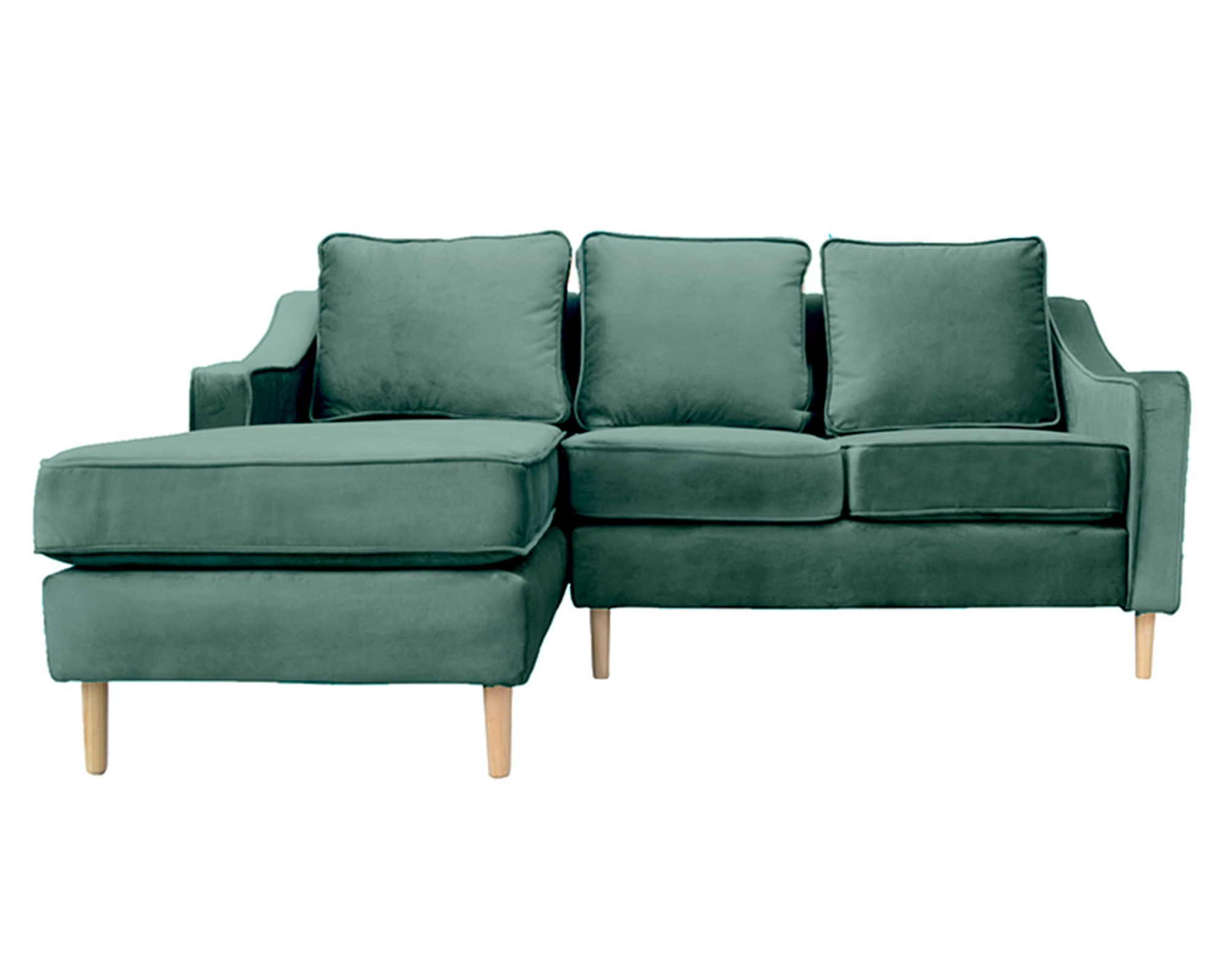 Sofás Home Sofá seccional 3 cuerpos Barcelona felpa verde