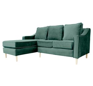 Sofá seccional 3 cuerpos Barcelona felpa verde