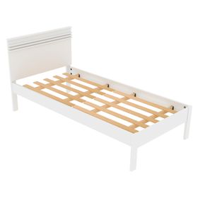 Cama diseño horizontal 1 plaza CM blanco