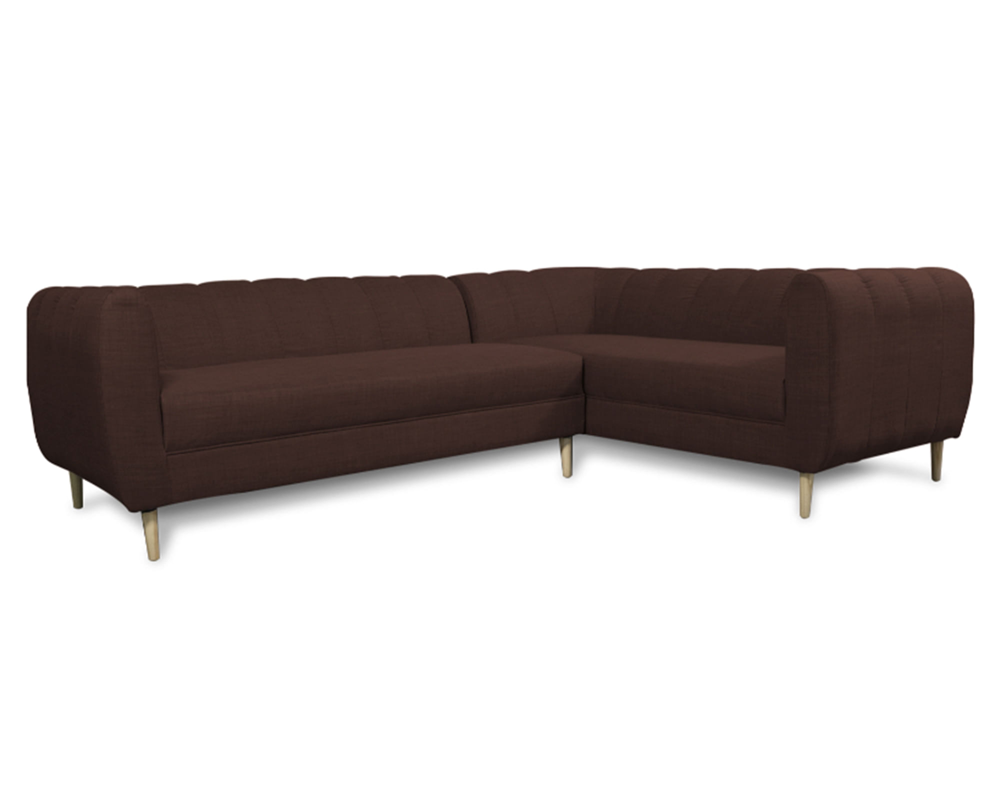 Sofás Home Seccional 3 cuerpos Lynette chenille café