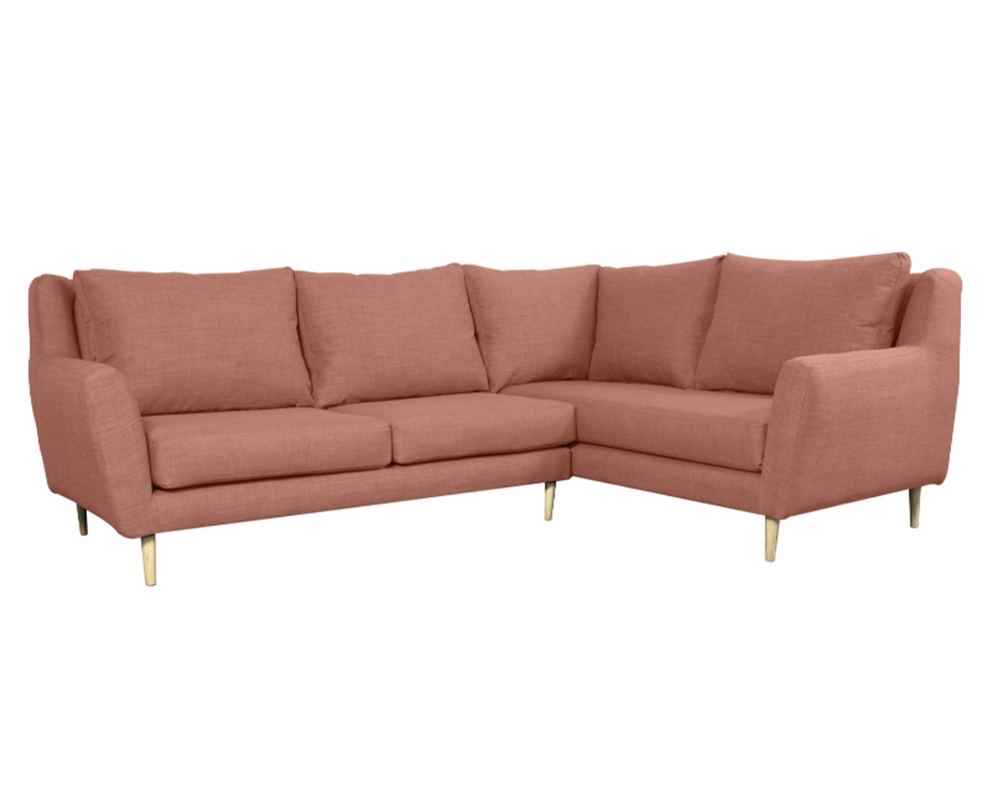 Sofás Home Seccional 3 cuerpos Lenora chenille palo rosa