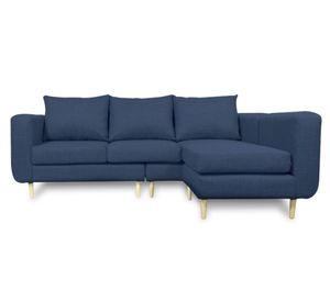 Seccional 3 cuerpos Bollen chenille azul