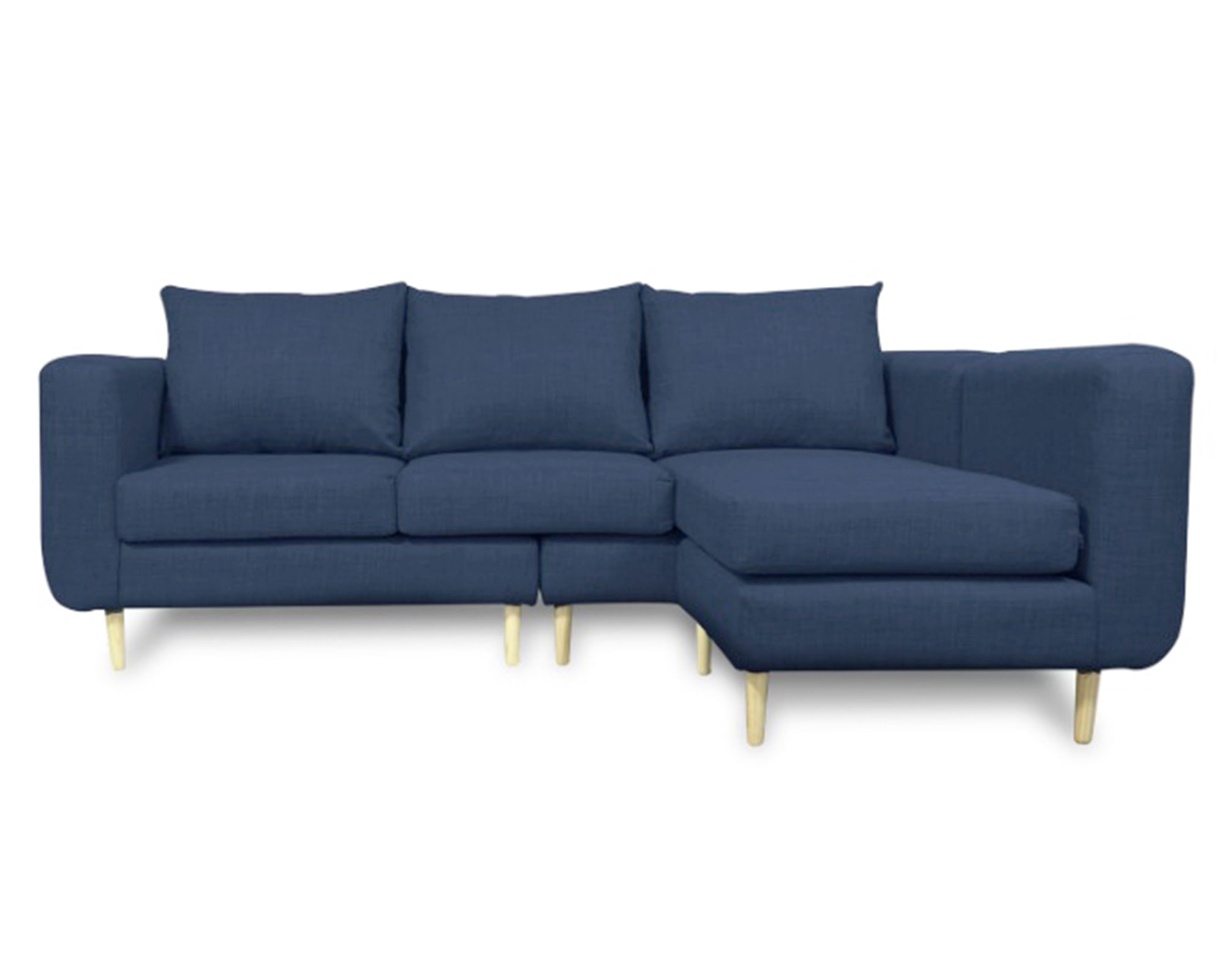Sofás Home Seccional 3 cuerpos Bollen chenille azul