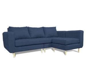 Seccional 3 cuerpos Bollen chenille azul