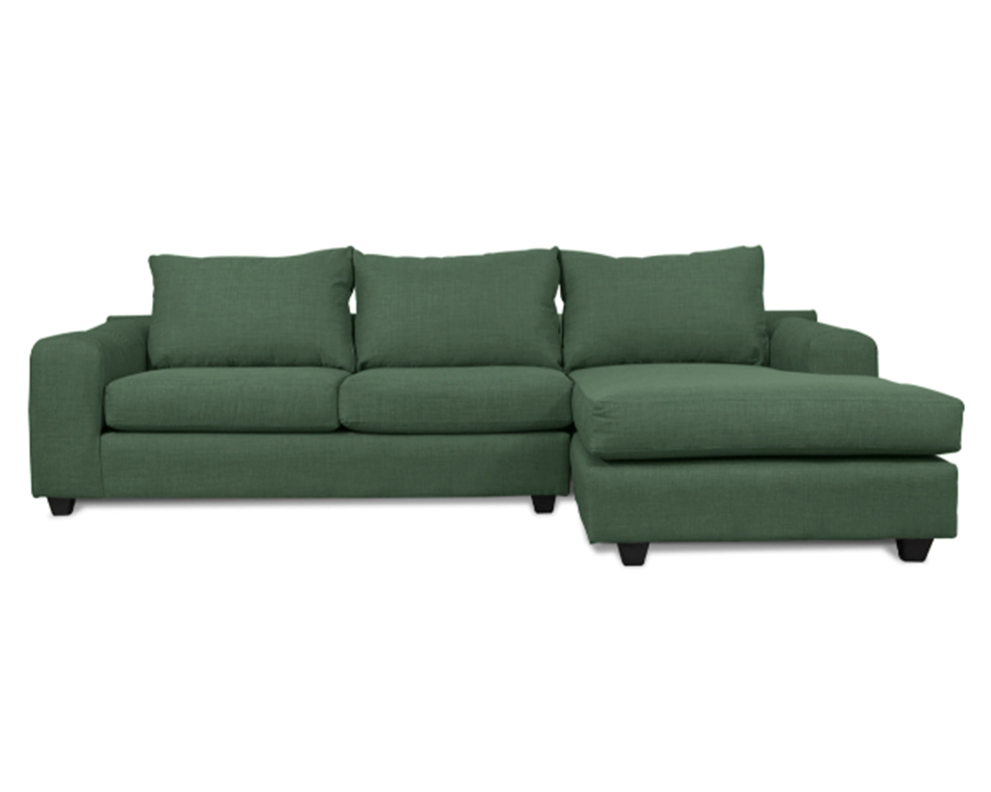 Sofás Home Seccional 3 cuerpos Kandra chenille verde