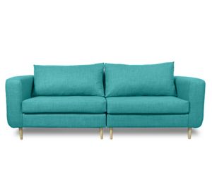 Sofá 3 cuerpos Bollen chenille turquesa