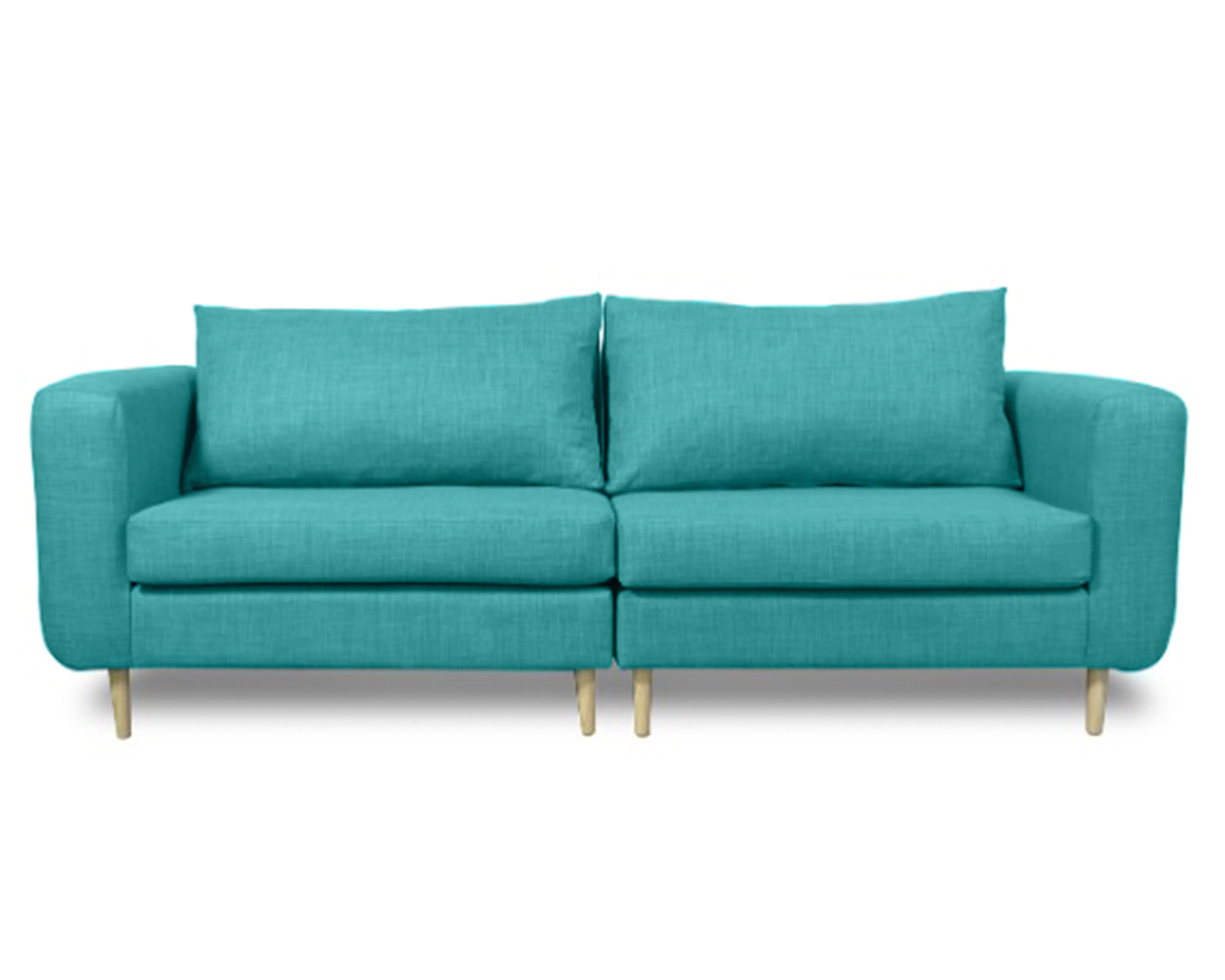 Sofás Home Sofá 3 cuerpos Bollen chenille turquesa