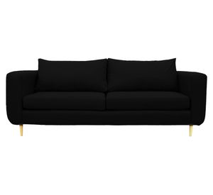 Sofá 2 cuerpos Bollen chenille negro