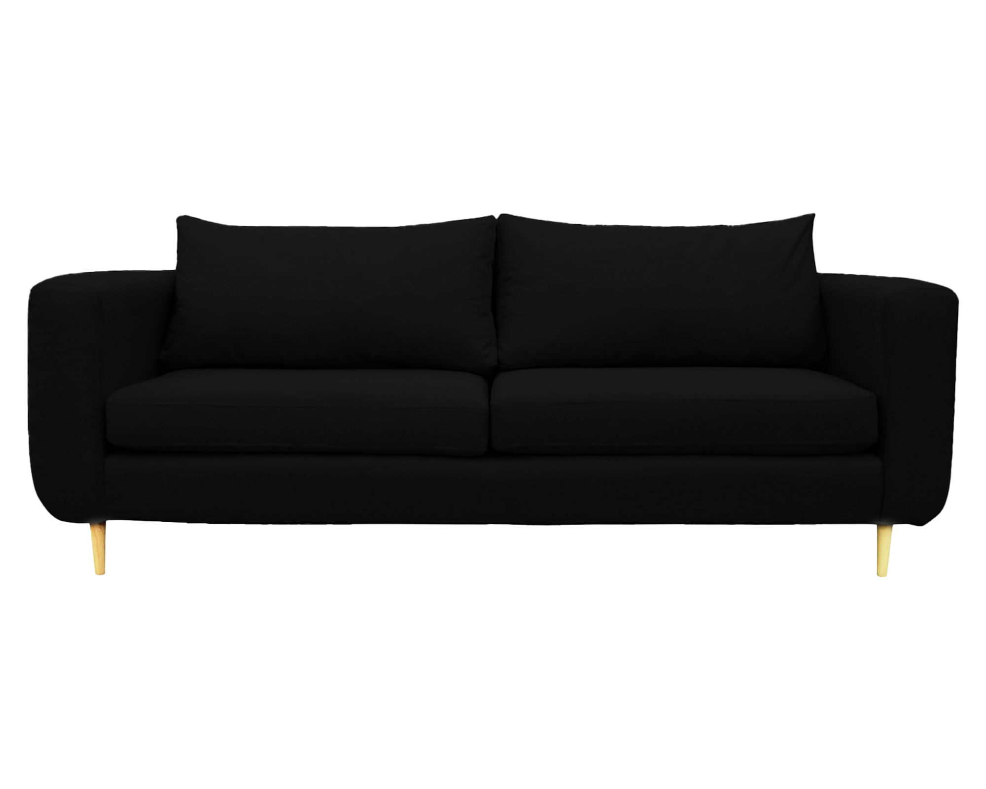 Sofás Home Sofá 2 cuerpos Bollen chenille negro