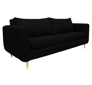 Sofá 2 cuerpos Bollen chenille negro