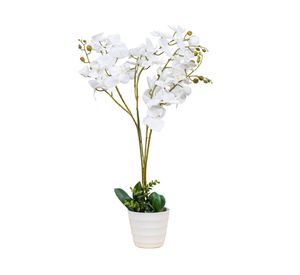 Planta artificial Orquídea 7 varas blanco