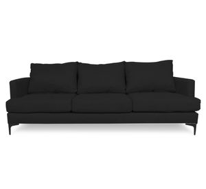 Sofá 3 cuerpos Aldara chenille negro