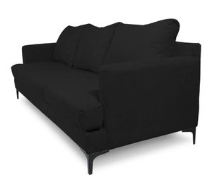 Sofá 3 cuerpos Aldara chenille negro