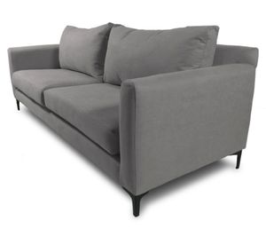 Sofá 2 cuerpos Alanna chenille gris