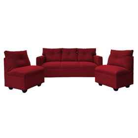 Juego de living 5 cuerpos Mateo chenille PP rojo