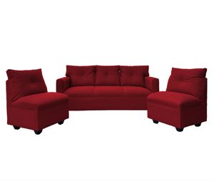 Juego de living 5 cuerpos Mateo chenille PP rojo