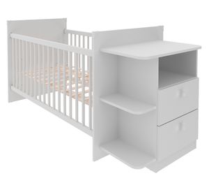 Cuna con cajones y repisas BE blanco