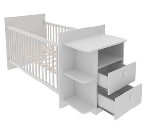 Cuna con cajones y repisas BE blanco
