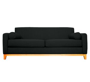 Sofá 3 cuerpos Meli chenille negro
