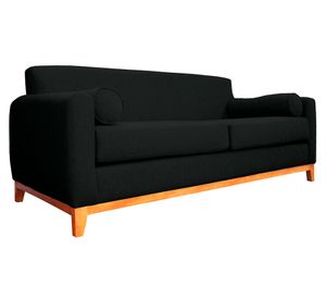 Sofá 3 cuerpos Meli chenille negro