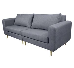 Sofá 3 cuerpos Bollen chenille gris