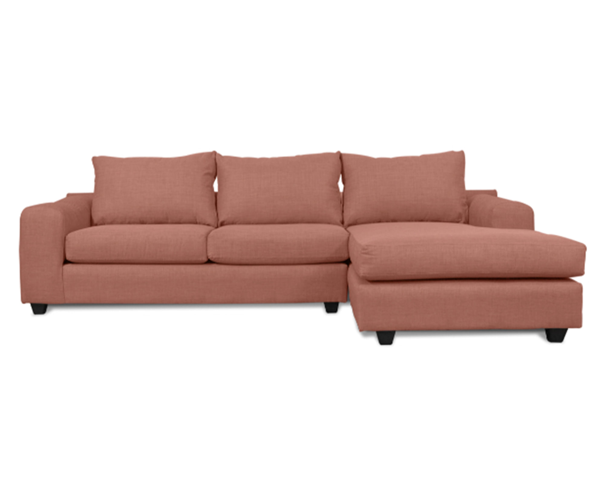 Sofás Home Seccional 3 cuerpos Kandra chenille palo rosa