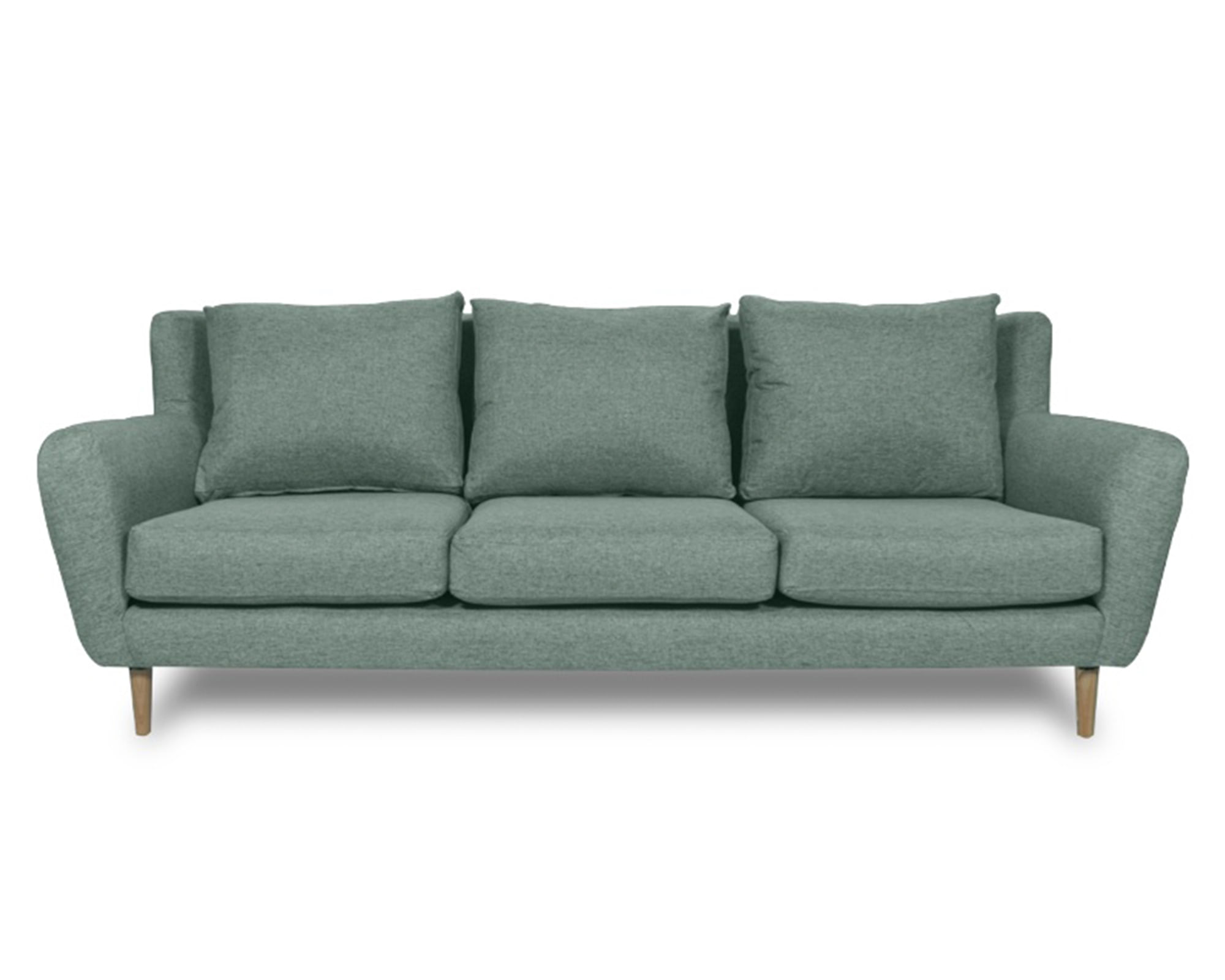 Sofás Home Sofá 3 cuerpos Lenora chenille verde
