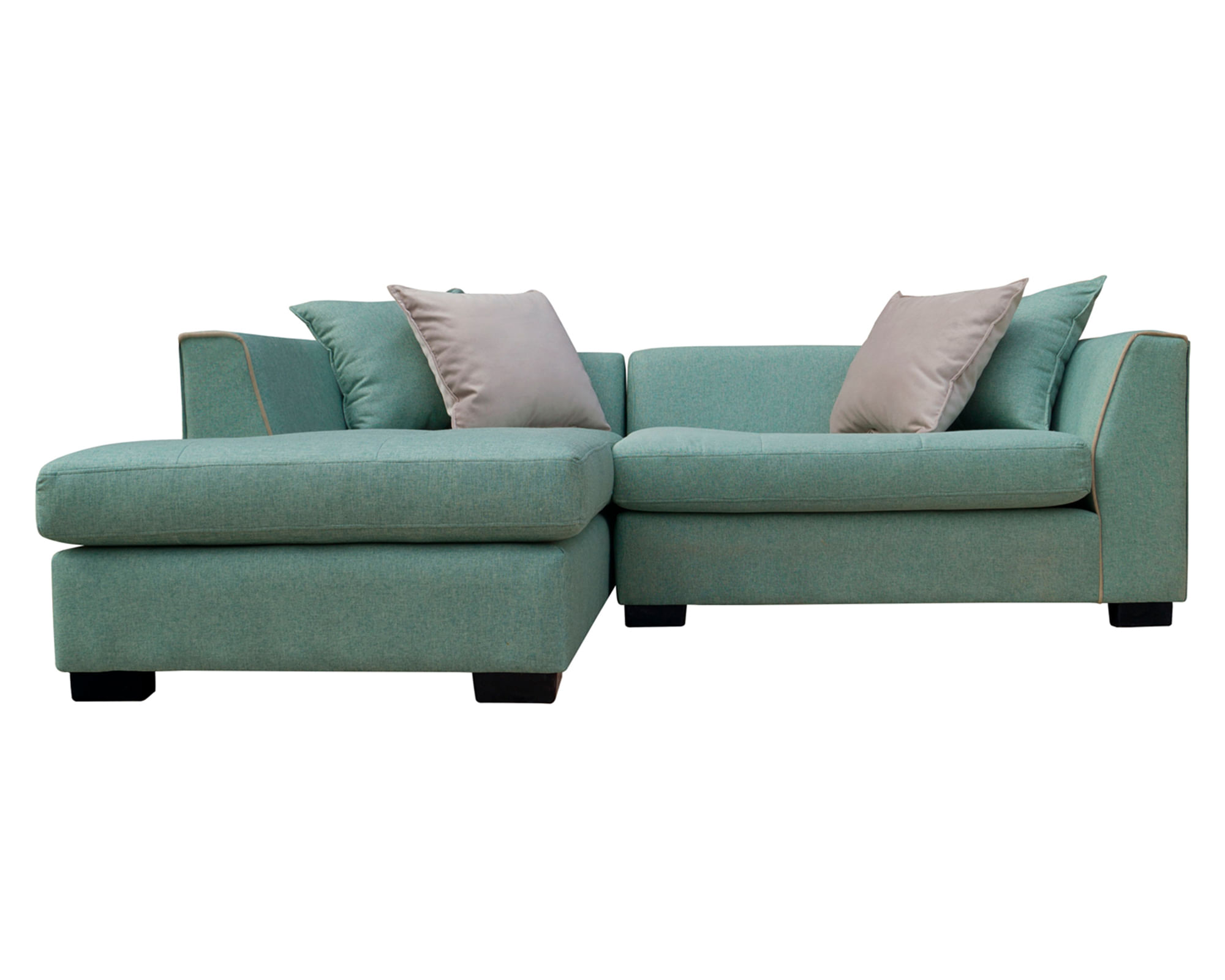 Sofás Home Seccional 3 cuerpos Valencia chenille verde