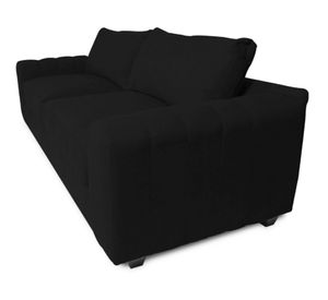 Sofá 2 cuerpos Briana chenille negro