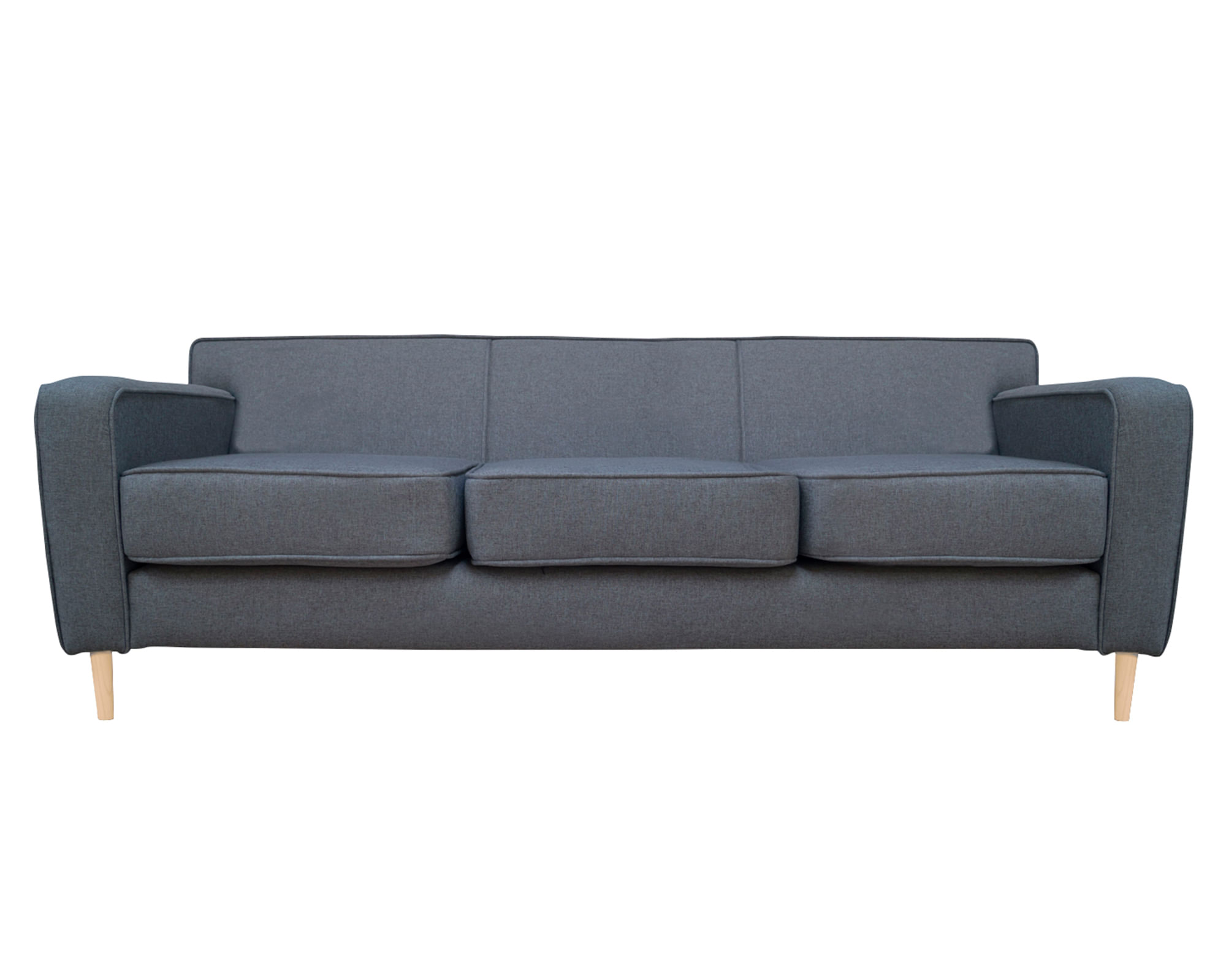 Sofás Home Sofá 3 cuerpos Lilen chenille gris