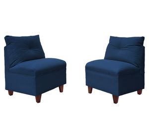 Set 2 butacas 1 cuerpo Mateo chenille PM azul