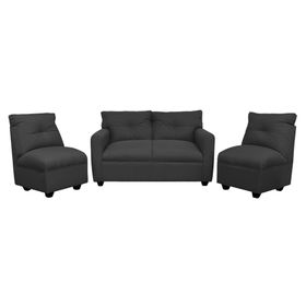 Juego de living 4 cuerpos Mateo chenille PP grafito