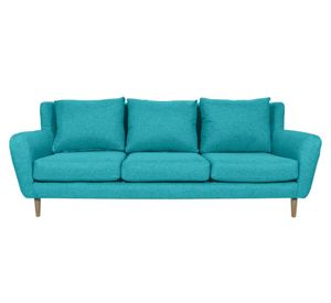 Sofá 3 cuerpos Lenora chenille turquesa