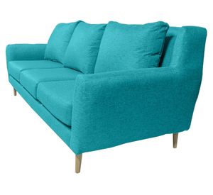 Sofá 3 cuerpos Lenora chenille turquesa