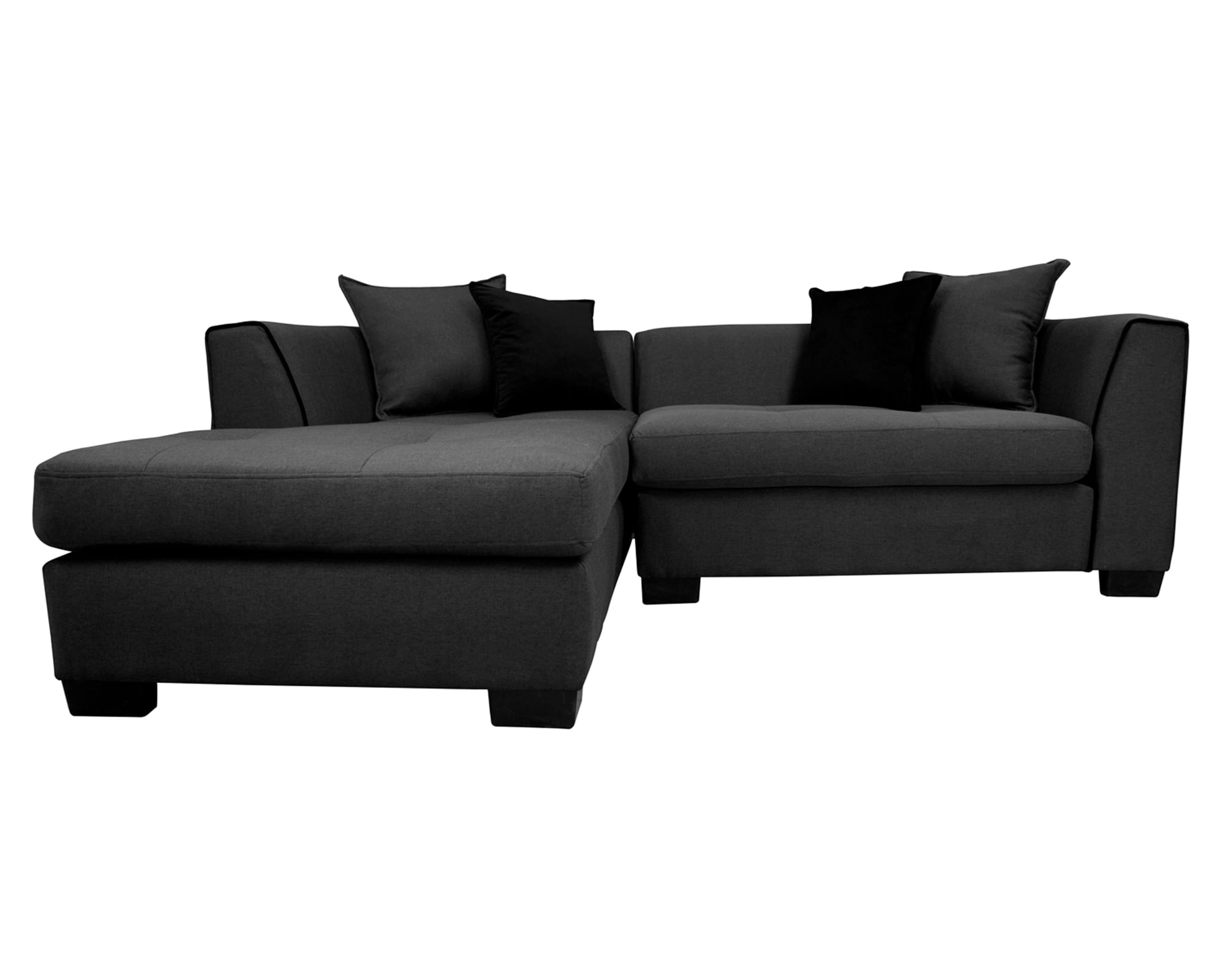 Sofás Home Seccional 3 cuerpos Valencia chenille grafito