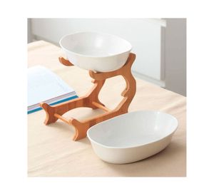 Frutera céramica 2 niveles 3 piezas