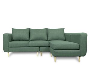 Seccional 3 cuerpos Bollen chenille verde