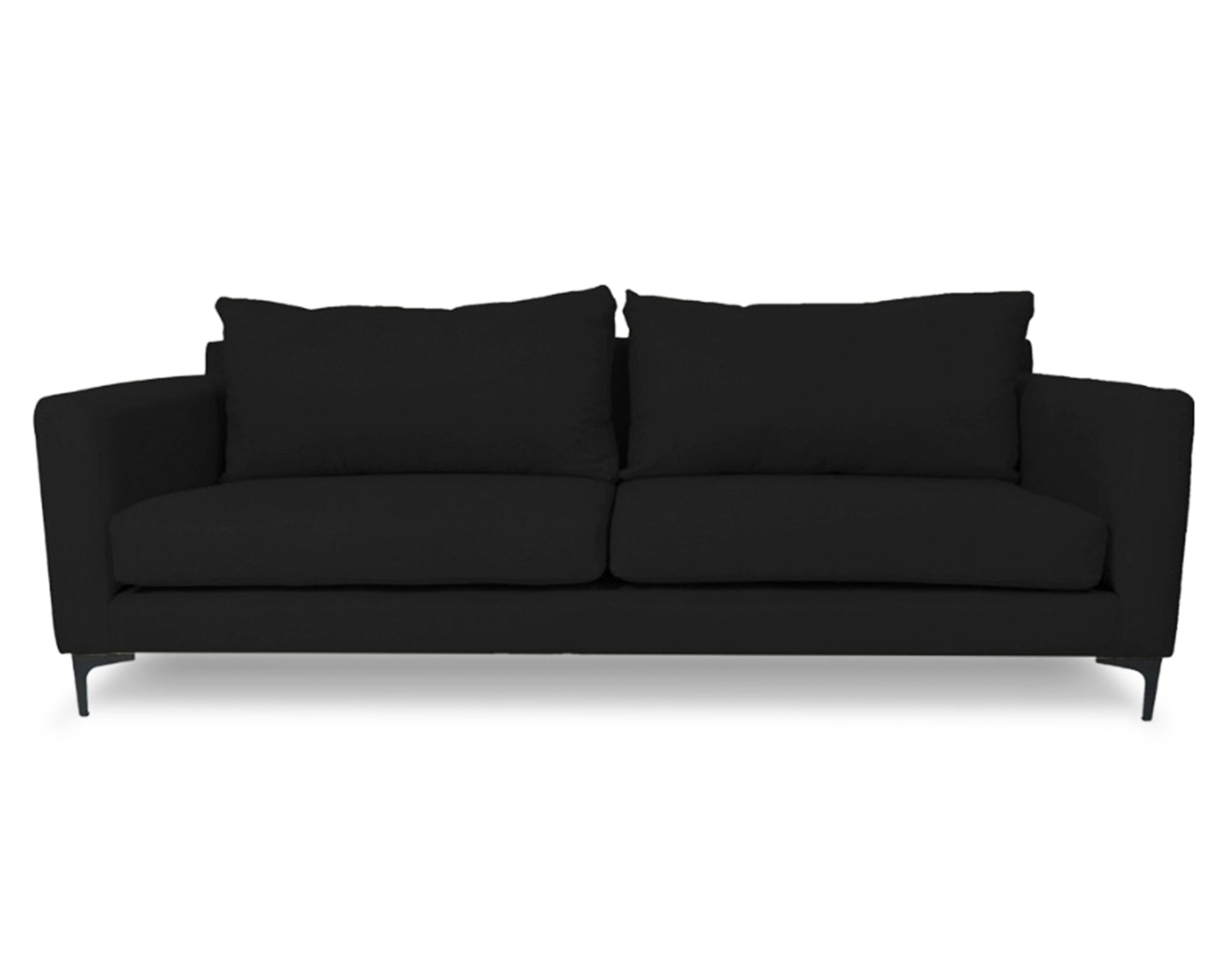 Sofás Home Sofá 3 cuerpos Alanna chenille negro