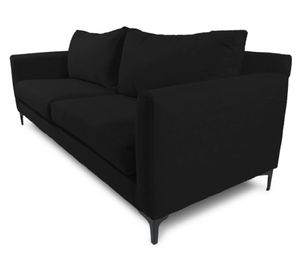 Sofá 3 cuerpos Alanna chenille negro